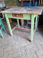 Brocant Groen Tafeltje met Lade, Ophalen of Verzenden