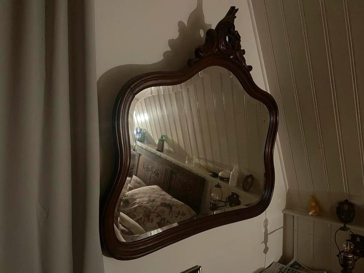 Mooie Antieke Spiegel met Houten Frame, Huis en Inrichting, Woonaccessoires | Spiegels, Gebruikt, 50 tot 75 cm, 100 tot 150 cm