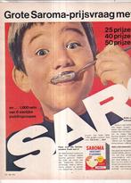 Retro reclame 1968 Van Nelle Saroma zuivel pudding prijsvraa, Verzamelen, Retro, Ophalen of Verzenden, Huis en Inrichting