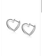 ZINZI zilveren oorringen 18mm open hartvorm, Hangers, Ophalen of Verzenden, Zo goed als nieuw, Zilver