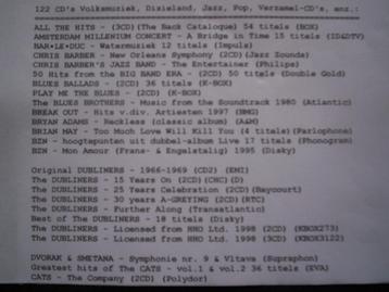 122 CD's Volksmuziek, Dixieland, Jazz, Pop, Verzamel,enz. CD beschikbaar voor biedingen