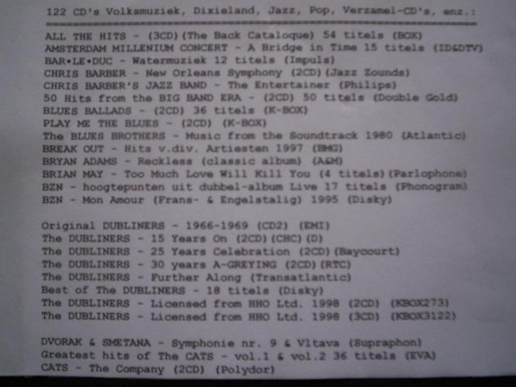 122 CD's Volksmuziek, Dixieland, Jazz, Pop, Verzamel,enz. CD, Cd's en Dvd's, Cd's | Overige Cd's, Gebruikt, Ophalen of Verzenden