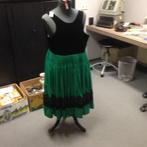 Antieke groen-zwarte klederdracht jurk., Antiek en Kunst, Antiek | Kleding en Accessoires, Verzenden, Dames, Klederdracht