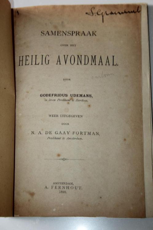 G. Udemans - Samenspraak over het Heilige Avondmaal (1890), Boeken, Godsdienst en Theologie, Gelezen, Christendom | Protestants