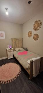 Steigerhouten bed incl lattenbodem en matras, Huis en Inrichting, Ophalen, 90 cm, Eenpersoons, Steigerhout