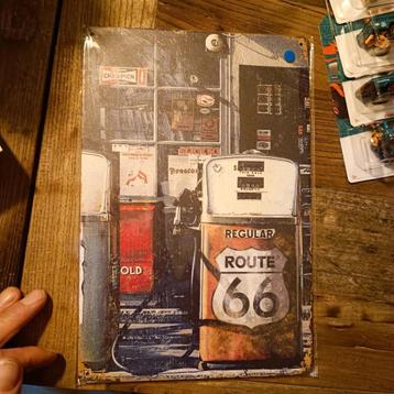 metalen metaal plaat sign met route 66 zie foto beschikbaar voor biedingen