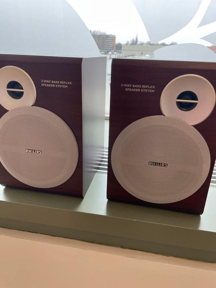 Philips luidsprekers / speakers - Mooie set, Audio, Tv en Foto, Luidsprekers, Gebruikt, Front, Rear of Stereo speakers, Philips