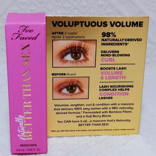 Too Faced Naturally Better Than Sex Mascara, Sieraden, Tassen en Uiterlijk, Uiterlijk | Cosmetica en Make-up, Nieuw, Make-up, Ogen