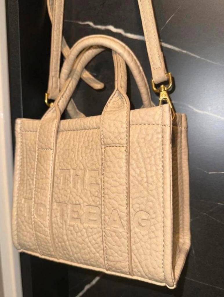 Mini tasje, Ophalen of Verzenden, Zo goed als nieuw, Beige, Schoudertasje