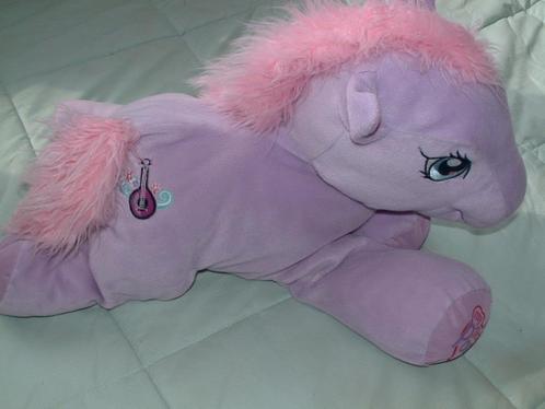 HASBRO MY LITTLE PONY PAARD VELOURS LILA MET ROZE LANGHARIGE, Kinderen en Baby's, Speelgoed | Knuffels en Pluche, Nieuw, Paard