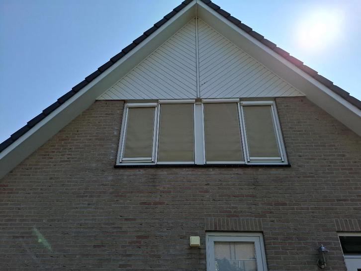 Zonwering Screens, Doe-het-zelf en Verbouw, Rolluiken, Gebruikt, 100 tot 150 cm, Grijs, Elektrische bediening, Ophalen of Verzenden