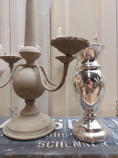 Armeluis bokaal zilverglas *molenaarsbrocante*, Antiek en Kunst, Antiek | Glas en Kristal, Ophalen of Verzenden
