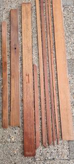 Merbau hardhouten balken, dorpels, planken en latjes., Doe-het-zelf en Verbouw, Hout en Planken, Ophalen, Gebruikt, Overige houtsoorten