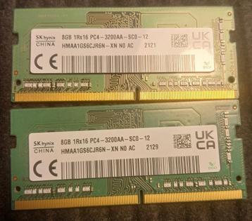 2x 8GB 1Rx16 PC4-3200AA-SC0-12 SKhynix beschikbaar voor biedingen