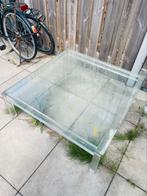 Salon Tafel Glas, Huis en Inrichting, Tafels | Salontafels, Gebruikt, Vierkant, Ophalen of Verzenden, Glas