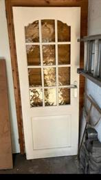 Houten binnendeur met glas, Doe-het-zelf en Verbouw, Deuren en Horren, Ophalen, Gebruikt, 80 tot 100 cm, Binnendeur