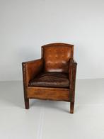 antieke lederen armstoel / fauteuil, Antiek en Kunst, Antiek | Meubels | Stoelen en Banken, Ophalen