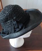 Vintage Raffia Hoed Jaren 50, Kleding | Dames, Hoeden en Petten, Ophalen of Verzenden, Zo goed als nieuw, One size fits all, Hoed