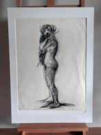 Tekening van naakte vrouw, Ophalen