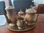 Tinnen koffie/Thee Servies op dienblad, Ophalen