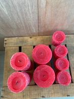 8 rode kaarsen, Ophalen of Verzenden, Zo goed als nieuw, Overige materialen, Minder dan 25 cm