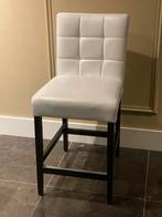 Witte leren barkrukken - set van 3, Met voetsteun, 60 tot 90 cm, Leer, Ophalen of Verzenden