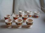 9 vintage eierdopjes bloempatroon Emsa W.Germany, Verzamelen, Retro, Ophalen of Verzenden, Huis en Inrichting