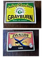3 lucifersdoosjes met inhoud/grayburn/lange Zwaluw, Ophalen of Verzenden, Nieuw, Luciferdoosjes of -merken