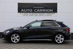 Audi A3 SPORTBACK 35 TFSI S-Tronic S-Line Pano Sonos BTW !, 1300 kg, 4 cilinders, Leder en Stof, Zwart