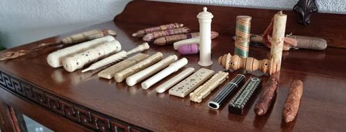Naaldenkokers, naaldenhouder, breidoppen etc., Antiek en Kunst, Curiosa en Brocante, Ophalen of Verzenden