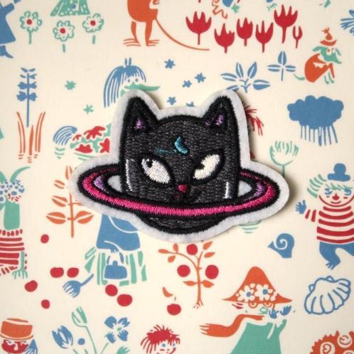 Kattenplaneet opstrijkplaatje patch badge applicatie embleem, Hobby en Vrije tijd, Kledingapplicaties en Hotfix, Nieuw, Overige applicaties
