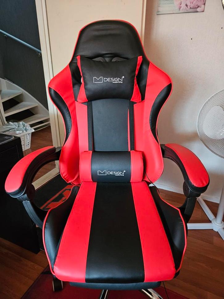 GtRacer Pro gamestoel, Huis en Inrichting, Bureaustoelen, Zwart, Ergonomisch, Ophalen