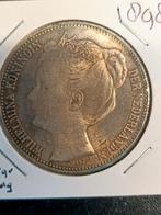 2 1/2 Gulden (Rijksdaalder) 1898 Topkwaliteit!, Zilver, 2½ gulden, Koningin Wilhelmina, Ophalen of Verzenden