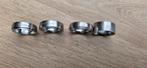 Diverse roestvrij stalen ringen en 1x zilveren ring, Overige materialen, Gebruikt, Ophalen of Verzenden, Dame of Heer