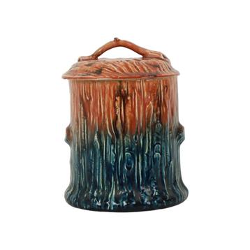 Antieke Barbotine Majolica Pot Deksel Organisch Art Nouveau beschikbaar voor biedingen