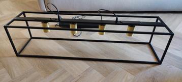 Lucide eettafel hanglamp industrieel zwart met goud