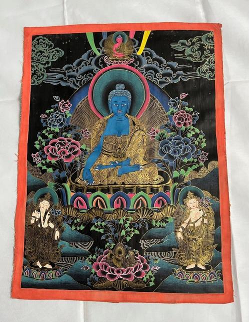 Schitterende Boeddhistische Tangkha, Nepal, antiek origineel, Huis en Inrichting, Woonaccessoires | Boeddhabeelden, Gebruikt, Ophalen of Verzenden
