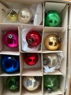 Doosje met antieke gekleurde feathertree balletjes, Diversen, Kerst, Ophalen of Verzenden