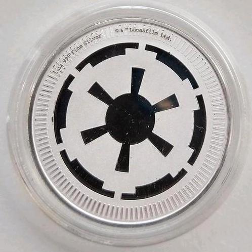 1 oz Zilver munt 2 Dollars Galactic Empire Star Wars 2021, Postzegels en Munten, Edelmetalen en Baren, Zilver, Ophalen of Verzenden
