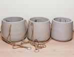 Set uit drie bloempotten, pottery pots rough collection, Overige materialen, Rond, Ophalen of Verzenden, Zo goed als nieuw