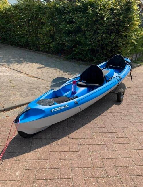 3-persoons kajak kano met accessoires, Watersport en Boten, Kano's, Gebruikt, Kajak, Drie personen of meer, Met peddels, Ophalen