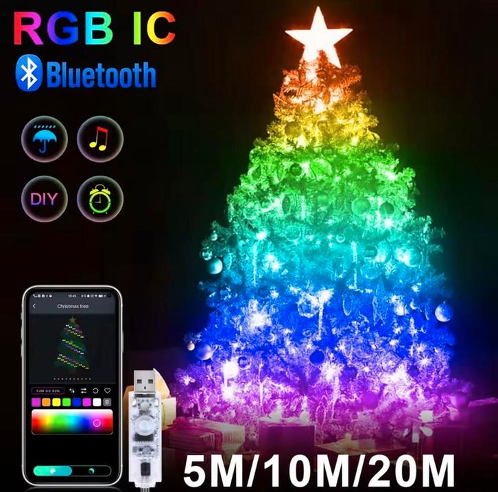 RGB IC LED Kerstboomverlichting - Bluetooth, Spelcomputers en Games, Games | Atari, Nieuw, Overige modellen, Overige genres, 1 speler
