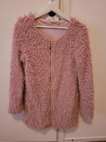 MJA paris fluffy teddy wozzelig zacht roze vest maat S/M beschikbaar voor biedingen