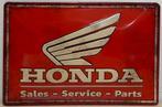 Honda sales service parts relief reclamebord van metaal deco, Ophalen of Verzenden, Nieuw, Auto's