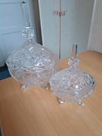 2 kristallen bakjes met deksel, Antiek en Kunst, Ophalen of Verzenden