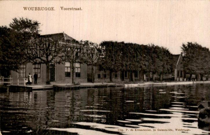 Woubrugge - Voorstraat, Verzamelen, Ansichtkaarten | Nederland, Ongelopen, Zuid-Holland, Voor 1920, Ophalen of Verzenden