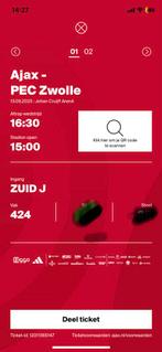 AJAX - PEC 2 tickets familie vak, Tickets en Kaartjes, Twee personen, December