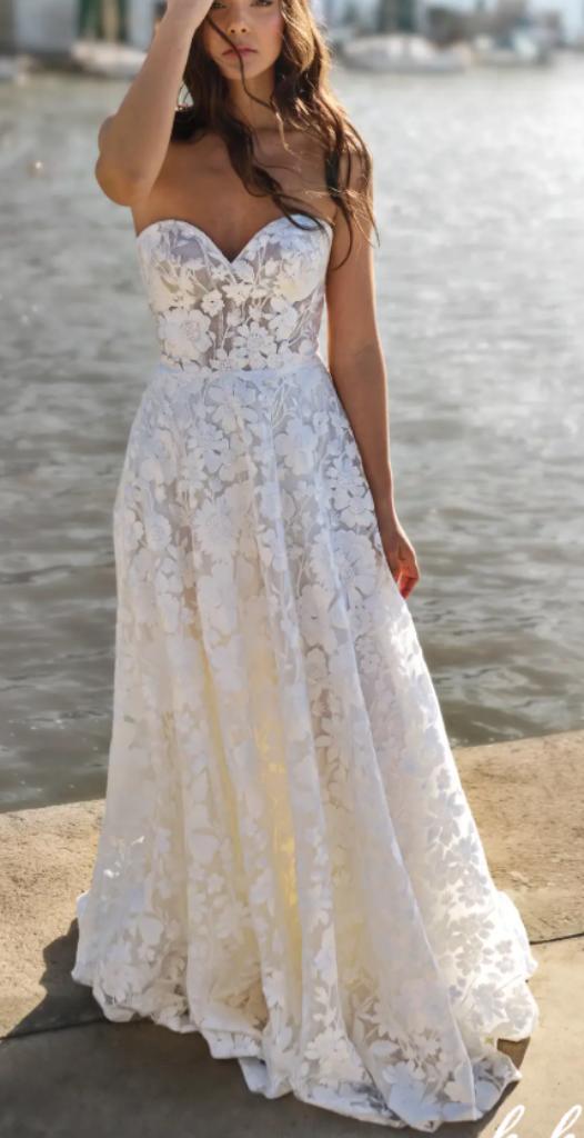 A-lijn strapless trouwjurk incl. sluier & Wunderskirt, Kleding | Dames, Trouwkleding en Trouwaccessoires, Zo goed als nieuw, Trouwjurk