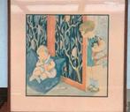 Litho Bernardina Midderigh-Bokhorst - kleurenlitho kinderen., Antiek en Kunst, Ophalen of Verzenden