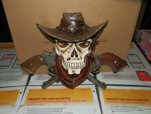 Wanddecoratie skull western 31x22 cm polystone, Huis en Inrichting, Woonaccessoires | Wanddecoraties, Nieuw, Ophalen of Verzenden